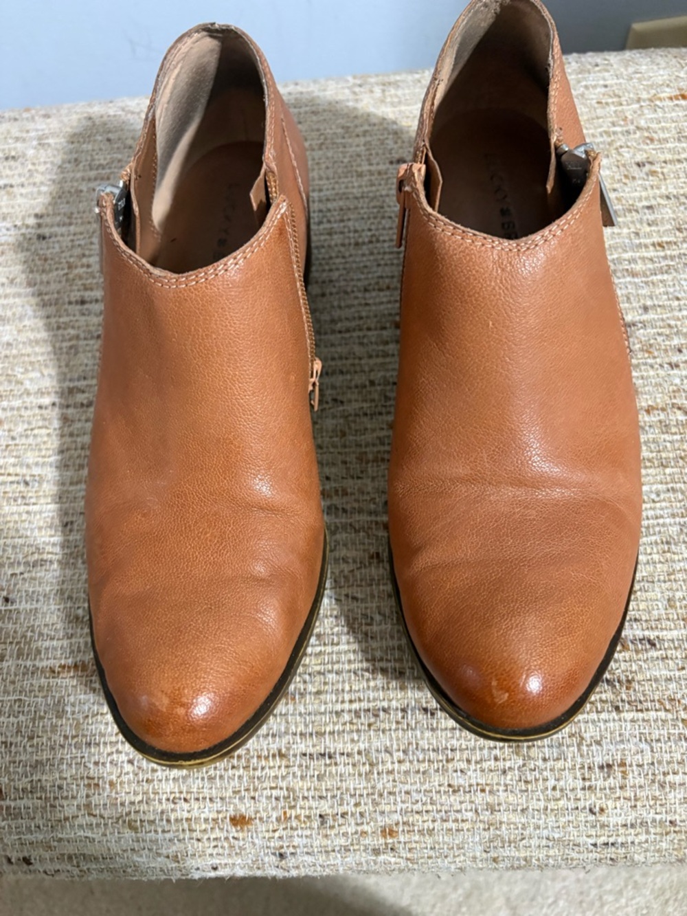 Lucky Brand Women's Tan Leather Ankle Booties